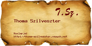 Thoma Szilveszter névjegykártya