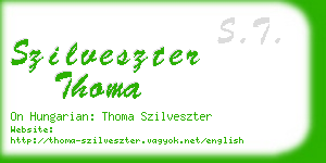 szilveszter thoma business card